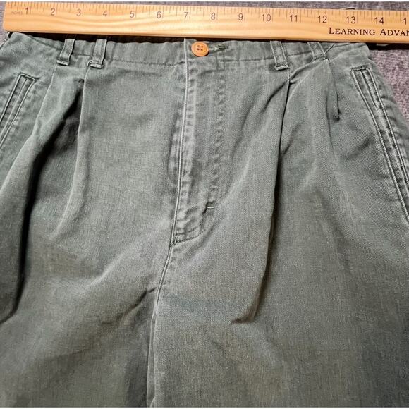 Vintage Russ Sport Company Green Pleated Cotton Pants Women’s High Rise 100% cot - Picture 2 of 8